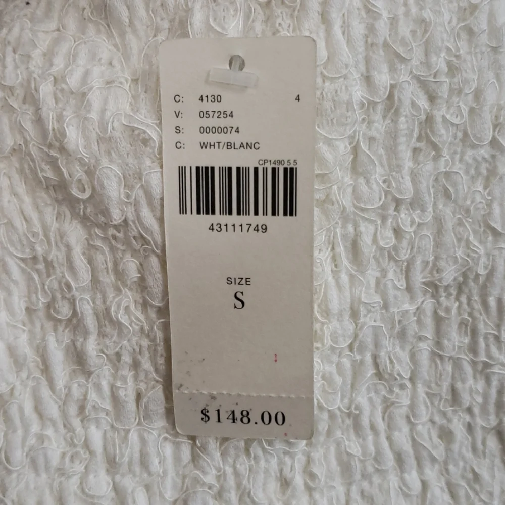 Anthropologie Maeve Anastasi White Smocked Dress S - Picture 5 of 5